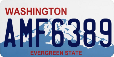 WA license plate AMF6389