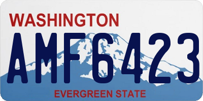 WA license plate AMF6423