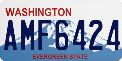 WA license plate AMF6424