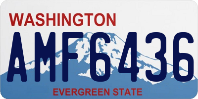 WA license plate AMF6436