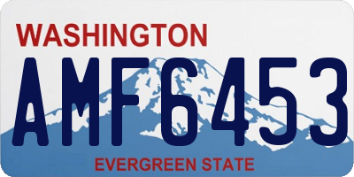 WA license plate AMF6453
