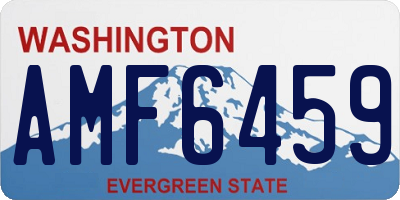 WA license plate AMF6459