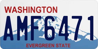 WA license plate AMF6471
