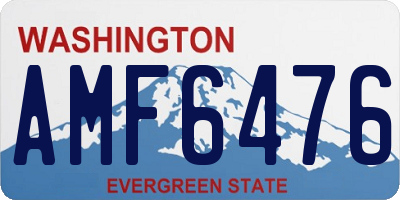 WA license plate AMF6476