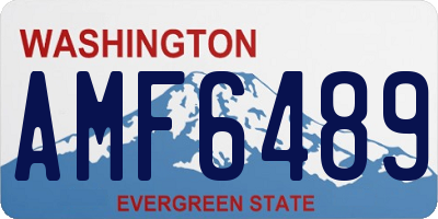 WA license plate AMF6489