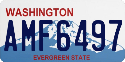 WA license plate AMF6497