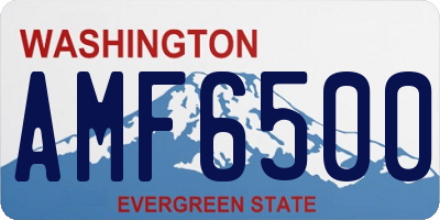 WA license plate AMF6500