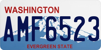 WA license plate AMF6523