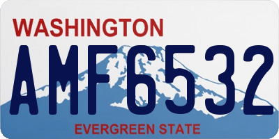 WA license plate AMF6532