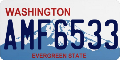 WA license plate AMF6533