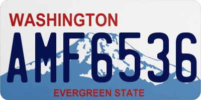 WA license plate AMF6536