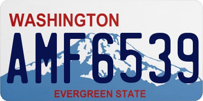 WA license plate AMF6539