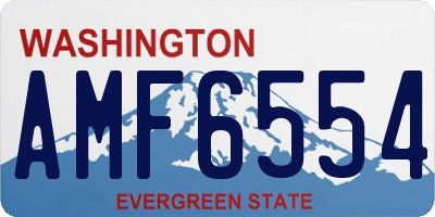 WA license plate AMF6554