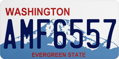WA license plate AMF6557