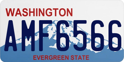 WA license plate AMF6566