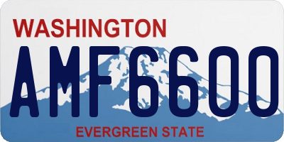 WA license plate AMF6600