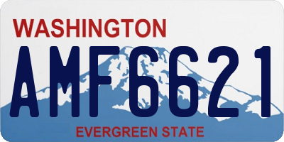 WA license plate AMF6621