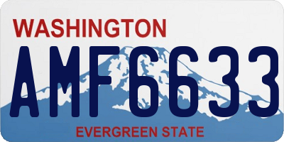 WA license plate AMF6633