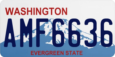 WA license plate AMF6636