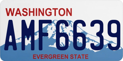 WA license plate AMF6639