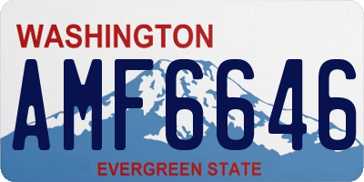 WA license plate AMF6646