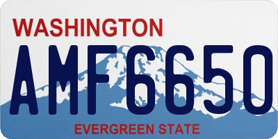 WA license plate AMF6650