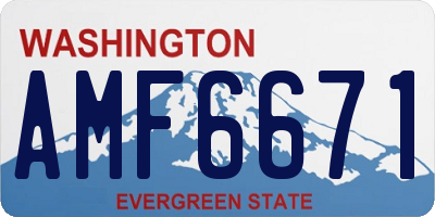 WA license plate AMF6671
