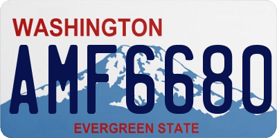 WA license plate AMF6680