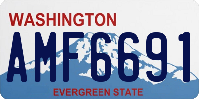 WA license plate AMF6691