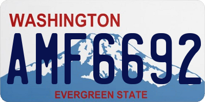 WA license plate AMF6692