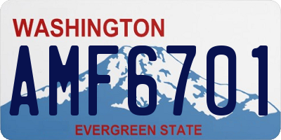 WA license plate AMF6701