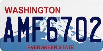 WA license plate AMF6702