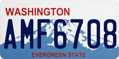 WA license plate AMF6708
