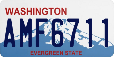 WA license plate AMF6711