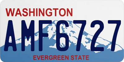 WA license plate AMF6727
