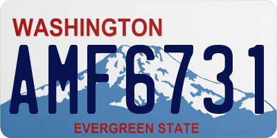 WA license plate AMF6731