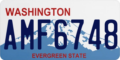 WA license plate AMF6748