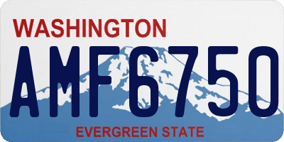 WA license plate AMF6750