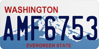 WA license plate AMF6753