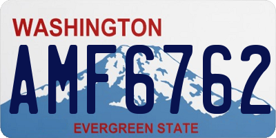 WA license plate AMF6762