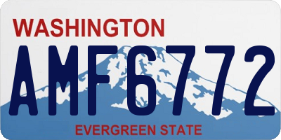 WA license plate AMF6772