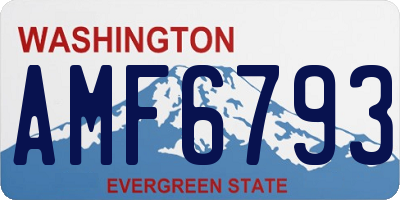 WA license plate AMF6793