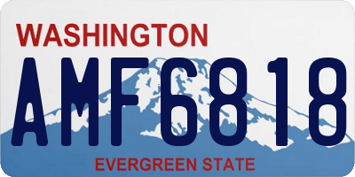 WA license plate AMF6818