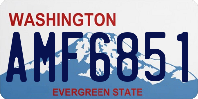 WA license plate AMF6851