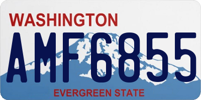 WA license plate AMF6855