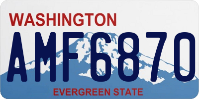 WA license plate AMF6870