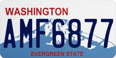WA license plate AMF6877