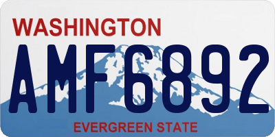 WA license plate AMF6892