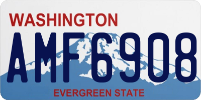 WA license plate AMF6908