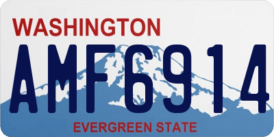 WA license plate AMF6914